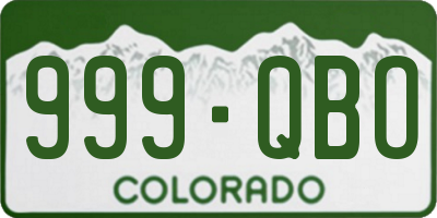 CO license plate 999QBO