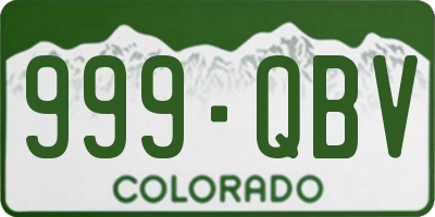 CO license plate 999QBV