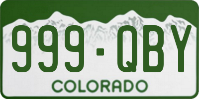 CO license plate 999QBY