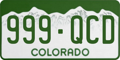 CO license plate 999QCD