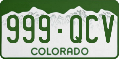 CO license plate 999QCV