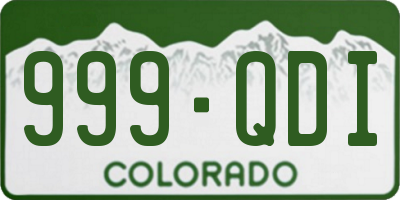 CO license plate 999QDI