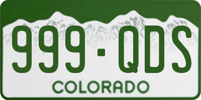 CO license plate 999QDS