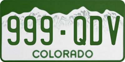 CO license plate 999QDV