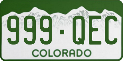 CO license plate 999QEC