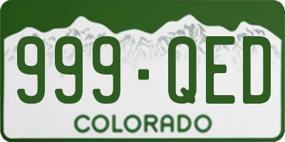 CO license plate 999QED