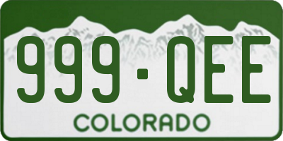 CO license plate 999QEE