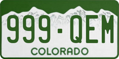 CO license plate 999QEM