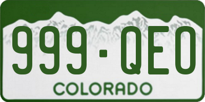 CO license plate 999QEO