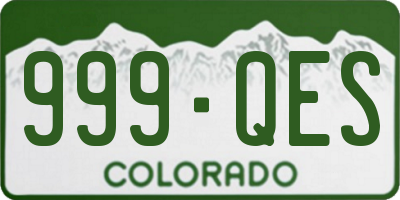 CO license plate 999QES