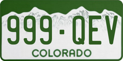 CO license plate 999QEV