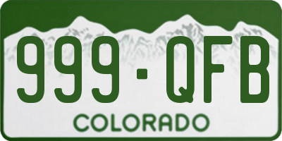 CO license plate 999QFB