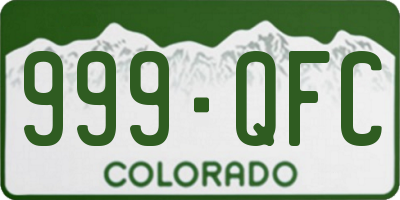 CO license plate 999QFC