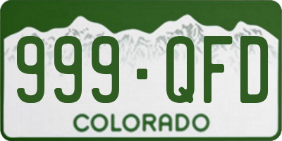 CO license plate 999QFD