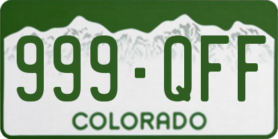 CO license plate 999QFF
