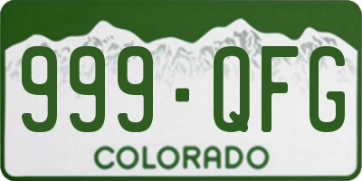 CO license plate 999QFG