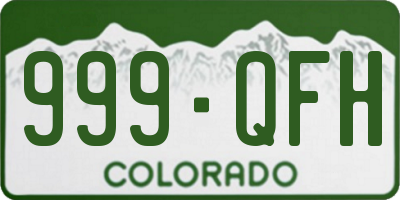 CO license plate 999QFH