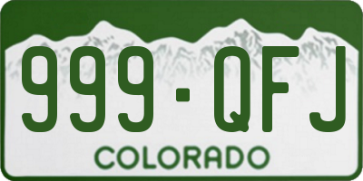 CO license plate 999QFJ