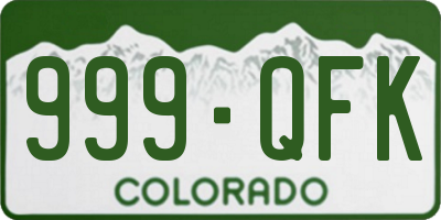 CO license plate 999QFK
