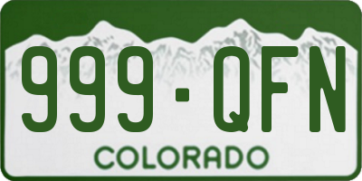 CO license plate 999QFN