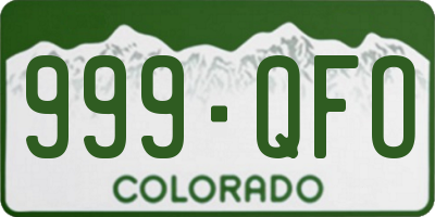 CO license plate 999QFO