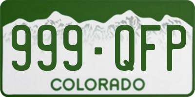 CO license plate 999QFP