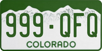 CO license plate 999QFQ