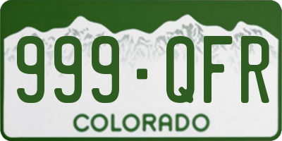 CO license plate 999QFR