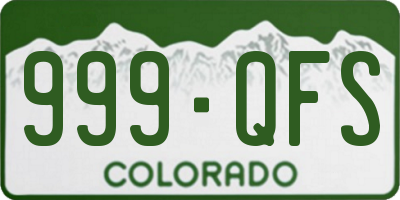 CO license plate 999QFS