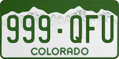 CO license plate 999QFU