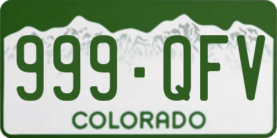 CO license plate 999QFV