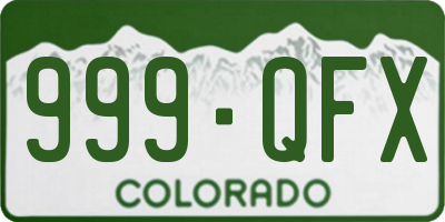 CO license plate 999QFX