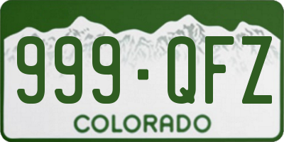 CO license plate 999QFZ
