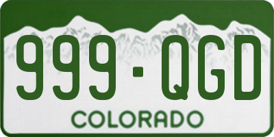 CO license plate 999QGD