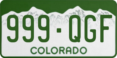 CO license plate 999QGF