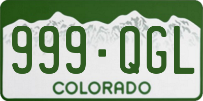 CO license plate 999QGL