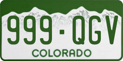 CO license plate 999QGV