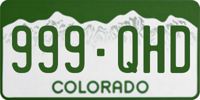 CO license plate 999QHD