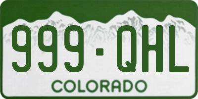 CO license plate 999QHL