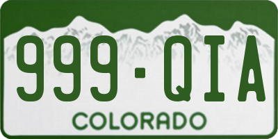 CO license plate 999QIA