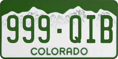 CO license plate 999QIB