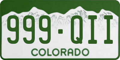 CO license plate 999QII
