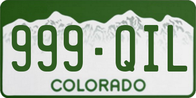 CO license plate 999QIL