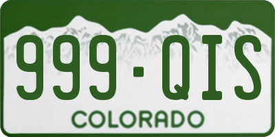 CO license plate 999QIS