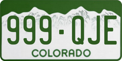 CO license plate 999QJE