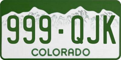 CO license plate 999QJK
