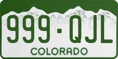 CO license plate 999QJL