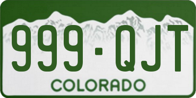 CO license plate 999QJT