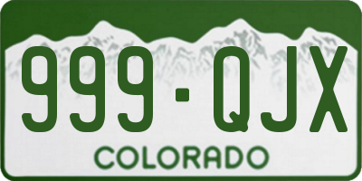 CO license plate 999QJX