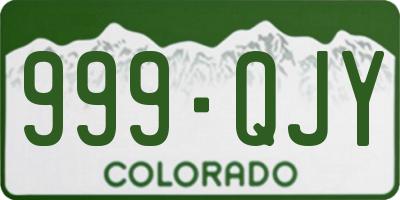 CO license plate 999QJY